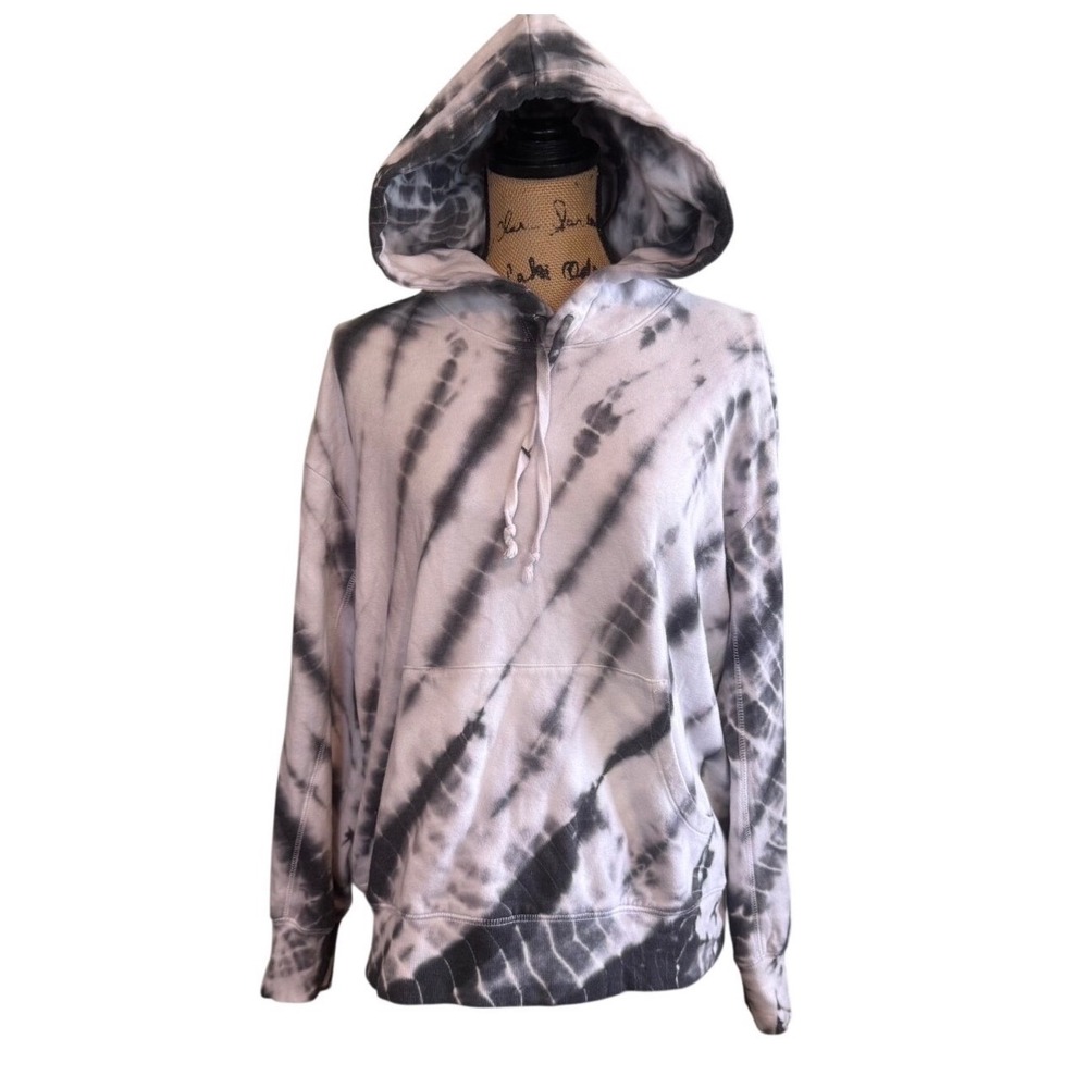 Stitch & Pine Womens Tie Dye‎ Pullover Hooded Sweatshirt Hoodie Grey Medium